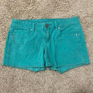 American Eagle Teal Corduroy Shorts